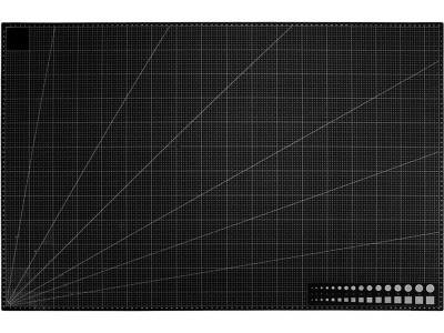 Placa pentru taiere precisa, modelare, fata-verso, cu auto-vindecare A1, 60 x 90 cm, scara clar vizibila, negru foto