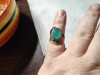Inel vintage argint cu calcedonie verde