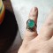 Inel vintage argint cu calcedonie verde