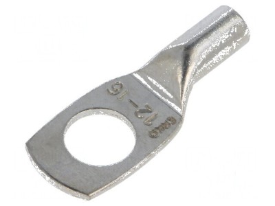 V&amp;acirc;rf inelar tubular M12 16mm&amp;sup2; cu cablu cositorit crimpat foto