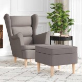 VidaXL Fotoliu cu taburet pentru picioare, gri taupe, material textil