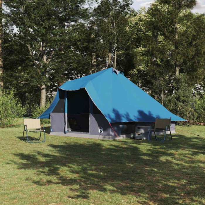 vidaXL Tenda de familie Tipi Albastră pentru 8 persoane, impermeabilă