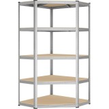 Raft de colt metalic SONGMICS cu 5 polite, 875 kg, 70x70x180 cm