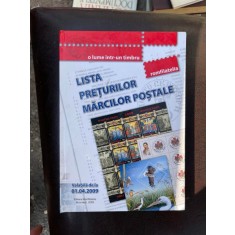 Lista preturilor marcilor postale valabila de la 1.04.2009