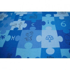 Covor copilaresc Puzzle albastru, 300x400 cm foto