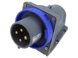 Conector alimentare AC trifazat AMPHENOL IP&amp;S 32A 250V IP67 4 pini soclu flanșă