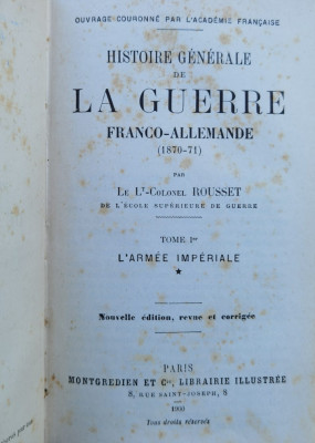 Histoire Generale De La Guerre Vol.3 - Franco-allemand ,561323 foto