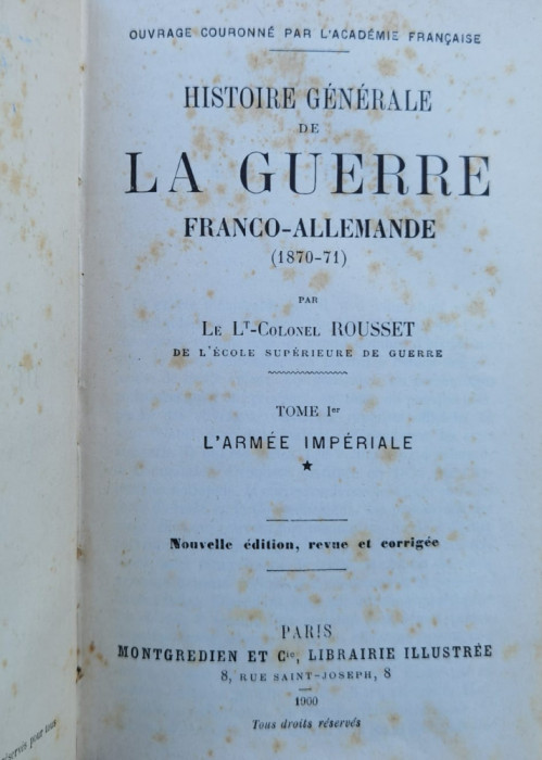 Histoire Generale De La Guerre Vol.3 - Franco-allemand ,561323