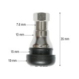 Valva roata auto tubeless premium EPDM TR412C cromata 35 mm