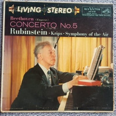 Vinil Artur Rubinstein, pian, Beethoven Concerto no 5 in E Flat, op 73, Emperor