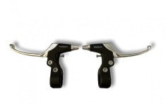 Maneta frana stanga/dreapta Alhonga HJ-340PDV, 3 degete, aluminiu, negru-argintiu Ultimate FactoryBikes