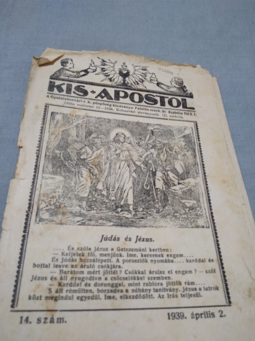 FASCICOL INTERBELIC IN MAGHIARA KIS.APOSTOL 14 /1939