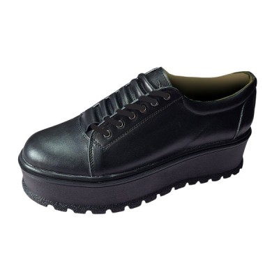 Pantofi dama casual cu platforme de 5 cm - Model Negru TCK5N foto