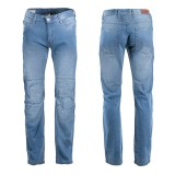 Pantaloni moto barbati W-TEC Shiquet din denim elastic albastru