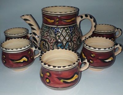 Serviciu vintage ceramic, handmade, Nabeul Tunisia foto