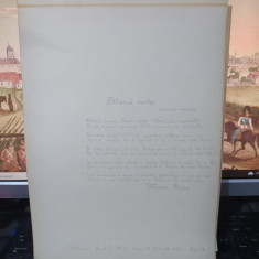 Matei Rusu, 25 poezii scrise de mână de un admirator c. 1930, Blană veche, 082