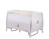 Patut pliabil KikkaBoo cu doua nivele si accesorii incluse Dreamy Bear Beige