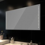Oglinda Baie LED 100x60 cm, Lumina Alb Cald, Montare Perete, Economie Energie
