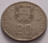 Portugalia, 20 Escudos 1988