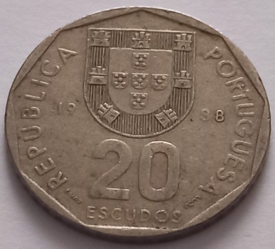 Portugalia, 20 Escudos 1988 foto