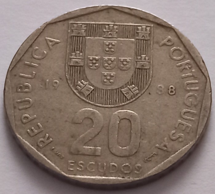 Portugalia, 20 Escudos 1988