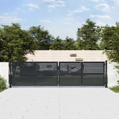 vidaXL Poarta pentru gradina, antracit, 400x125 cm, o?el foto