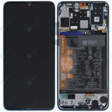 Huawei P30 Lite New Edition (MAR-L21BX) Capac frontal al modulului de afișare + LCD + digitizer + baterie albastru păun 02353FQE