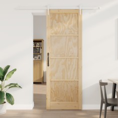 Ușa glisantă vidaXL cu set de accesorii 83x232 cm din lemn masiv de pin, Ușa interioară vidaXL &quot;ORKDAL&quot; 83x232x4 cm din lemn masiv de pin
