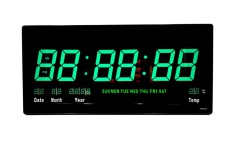 Ceas digital de perete cu display mare si afisaj Verde, JH4622