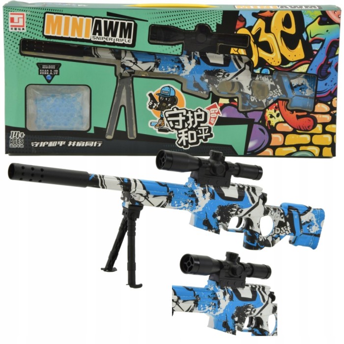 PUȘCĂ MINI CU BILE DE GEL AWM SNIPER TJ-012C AWM cutie verde