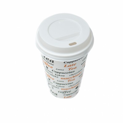 Pahare Carton cu Capac, 12oz, 355ml, Set 100 bucati foto