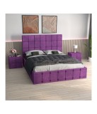 Pat Ven03 Mov+Noptiere Tapitate+ Saltea Lux Ortopedica 160x200cm