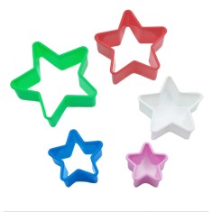 Set 5 forme decupatoare in forma de Stea, pentru biscuiti sau gogosi, 9 cm, 519COF
