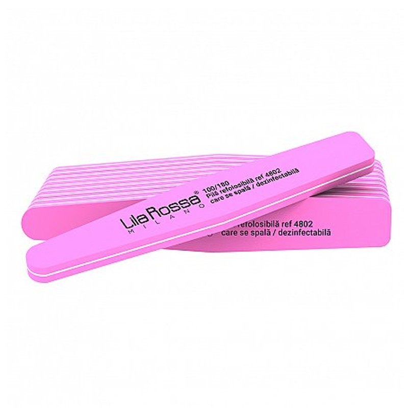 Set pile refolosibile pentru unghii Lila Rossa, 100/180, 10 bucati ...