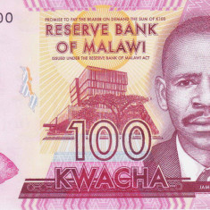 Bancnota Malawi 100 Kwacha 2020 - P65 UNC ( replacement - serie ZA )