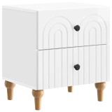 vidaXL Dulap de noapte cu sertar Alb foarte lucios 43 x 34,5 x 48 cm 894073