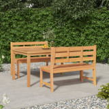 VidaXL Set de masă pentru grădină, lemn masiv de tec, 3 piese