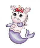 Cumpara ieftin Sticker decorativ Unicorn cu inimioara, Mov, 80 cm, 1240-4ST, Oem