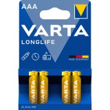 Baterie Varta Longlife 4103, AAA / LR3, 1.5V, alcalina, 4 buc