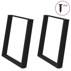 vidaXL Picioare de masă &icirc;n formă de U, 2 buc., negru, 70x(72-73) cm, oțel