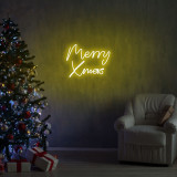 Cumpara ieftin Lampa de perete Merry Christmas Neon Graph, 43x33x2 cm, galben