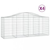 Cumpara ieftin Cosuri gabion arcuite 4 buc, 200x50x80/100 cm, fier galvanizat