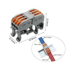 Conector 3+3 cu sina portocaliu pentru cablu maxim 4 mm