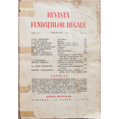 Revista Fundatiilor Regale 1 noiemvrie 1937, anul IV, nr. 11