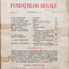 Revista Fundatiilor Regale 1 noiemvrie 1937, anul IV, nr. 11