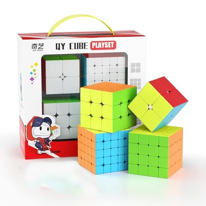 Cub tip Rubik Set 4 Cuburi QY Toys 2x2x2-5x5x5, jucarie educativa