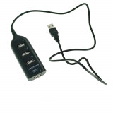 HUB USB cu 4 porturi, interfata USB 2.0, Esperanza 76860, cablu de 78cm, negru
