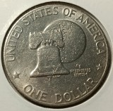 Dollar 1976 Philadelphia, Type 2, litere ascuțite. Cu-ni., America de Nord, Cupru-Nichel