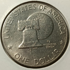 Dollar 1976 Philadelphia, Type 2, litere ascuțite. Cu-ni.