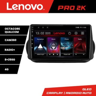 Navigatie Peugeot Bipper, Citroen Nemo, Fiat Qubo 2008-2017 Android radio gps internet 8 core QLED 2K 8+256 360 Lenovo v2 CarStore Technology foto